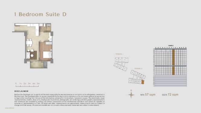 Tipe Unit 1 Bedroom Suite D Avania Residence Apartment