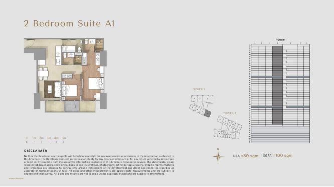 Tipe Unit 2 Bedroom Suite A1 Avania Residence Apartment